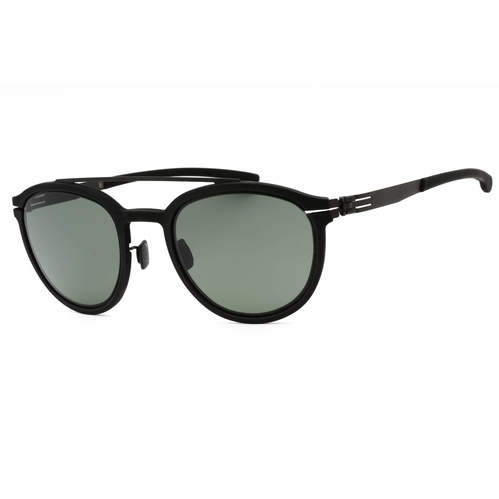 NWT IC Berlin No-Comply-RH0026H48002R01902rb Black Round 50mm Sunglasses